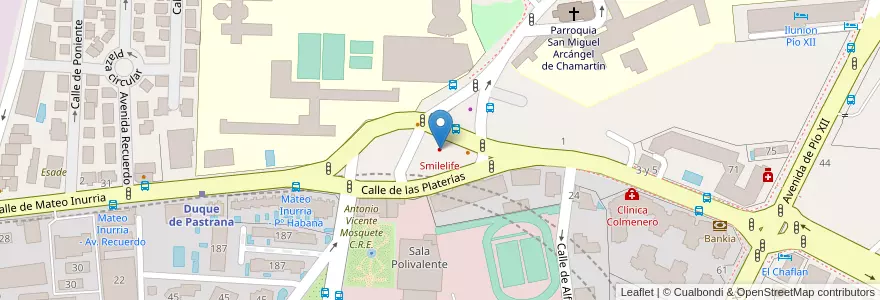 Mapa de ubicacion de Smilelife en İspanya, Comunidad De Madrid, Comunidad De Madrid, Área Metropolitana De Madrid Y Corredor Del Henares, Madrid.