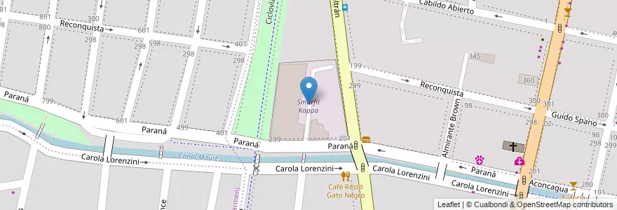 Mapa de ubicacion de Smurfit Kappa en Argentina, Cile, Mendoza, Godoy Cruz, Departamento Godoy Cruz, Distrito Ciudad De Godoy Cruz.