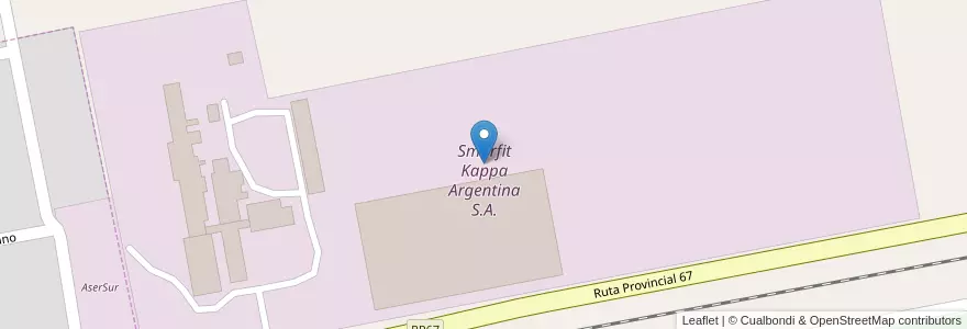 Mapa de ubicacion de Smurfit Kappa Argentina S.A. en Argentinië, Buenos Aires, Partido De Coronel Suárez.