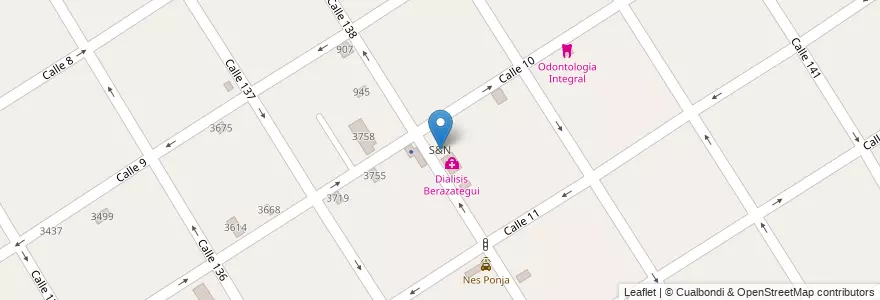 Mapa de ubicacion de S&N en Argentina, Buenos Aires, Partido De Berazategui, Berazategui.