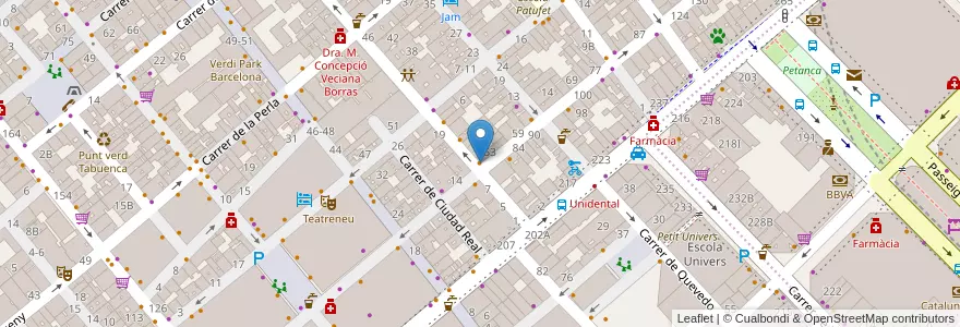 Mapa de ubicacion de Snack-Bar Cap Verd en اسپانیا, Catalunya, Barcelona, Barcelonès, Barcelona.
