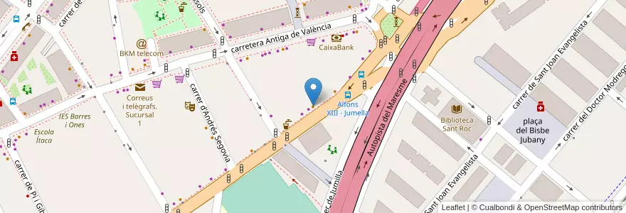 Mapa de ubicacion de Snack bar Masnou en 西班牙, Catalunya, Barcelona, Barcelonès, Badalona.