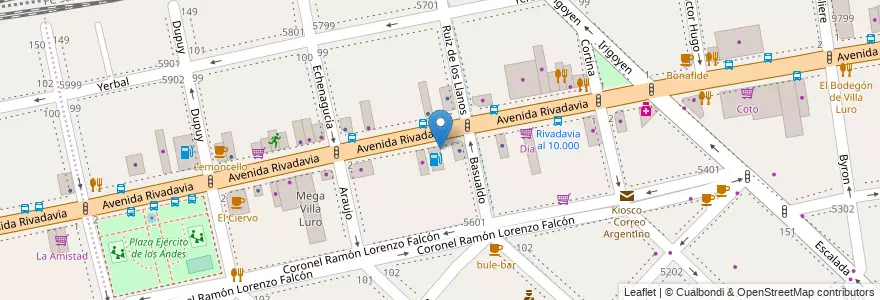 Mapa de ubicacion de Snackbar, Villa Luro en Argentina, Autonomous City Of Buenos Aires, Comuna 9, Autonomous City Of Buenos Aires, Comuna 10.