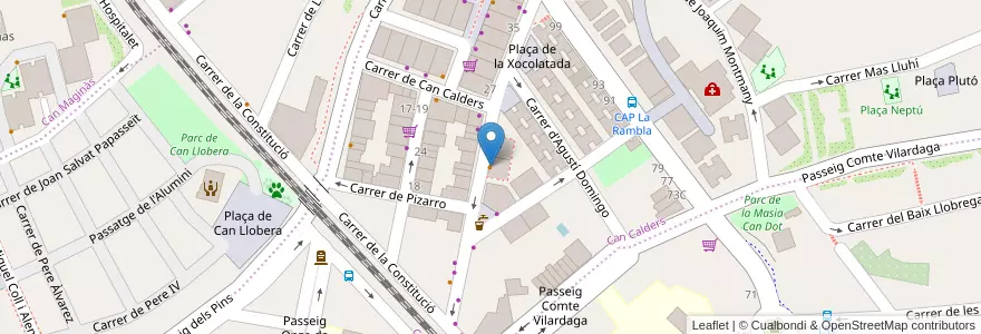 Mapa de ubicacion de Snoopy en Espanha, Catalunha, Barcelona, Baix Llobregat, Sant Feliu De Llobregat.