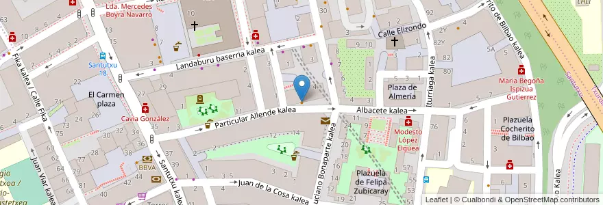 Mapa de ubicacion de Snoopy en 스페인, Euskadi, Bizkaia, Bilboaldea, 빌바오.