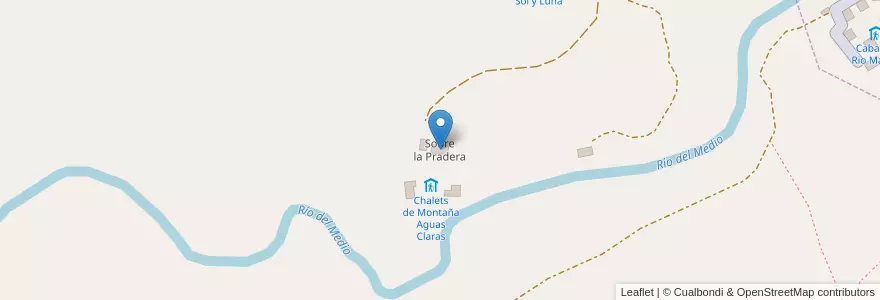 Mapa de ubicacion de Sobre la Pradera en آرژانتین, Córdoba, Departamento Calamuchita, Pedanía Los Reartes, Comuna De La Cumbrecita.