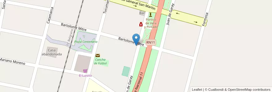 Mapa de ubicacion de Sobre la Ruta en الأرجنتين, سانتا في, Departamento San Justo, Municipio De Vera Y Pintado.