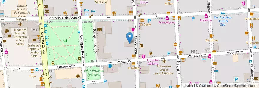 Mapa de ubicacion de Soc. Central de Arquitectos, Recoleta en Argentinien, Ciudad Autónoma De Buenos Aires, Comuna 2, Comuna 1, Buenos Aires.