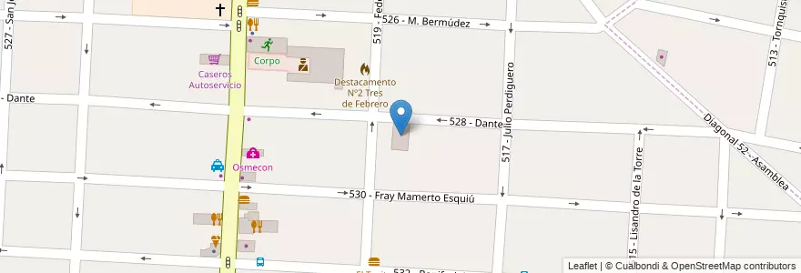 Mapa de ubicacion de Soc. de Fom. Fray L. Beltrán - Jardin Bambi en Argentinië, Buenos Aires, Partido De Tres De Febrero, Caseros.
