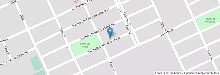 Mapa de ubicacion de Soc Fomento Barrio Los Pinos en Argentina, Buenos Aires, Brandsen.