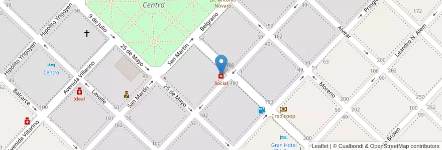 Mapa de ubicacion de Social en アルゼンチン, ブエノスアイレス州, Partido De Chivilcoy, Chivilcoy.