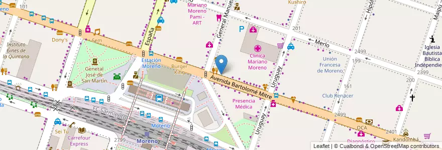 Mapa de ubicacion de Social Moreno en Аргентина, Буэнос-Айрес, Partido De Moreno, Moreno.