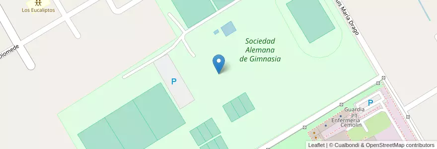 Mapa de ubicacion de Sociedad Alemana de Gimnasia en الأرجنتين, بوينس آيرس, Partido De Almirante Brown, Burzaco.