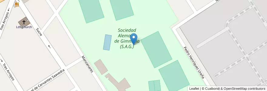 Mapa de ubicacion de Sociedad Alemana de Gimnasia (S.A.G.) en Arjantin, Buenos Aires, Partido De Malvinas Argentinas, Los Polvorines.