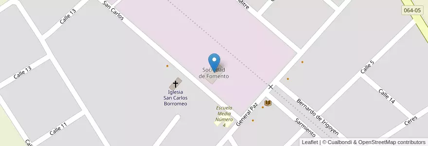 Mapa de ubicacion de Sociedad de Fomento en Argentinien, Provinz Buenos Aires, Partido De Luján, Carlos Keen.