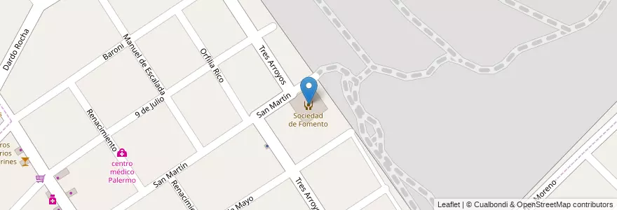 Mapa de ubicacion de Sociedad de Fomento en Arjantin, Buenos Aires, Partido De Malvinas Argentinas, Los Polvorines.