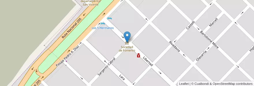 Mapa de ubicacion de Sociedad de Fomento en الأرجنتين, بوينس آيرس, Partido De Cañuelas, Cañuelas.