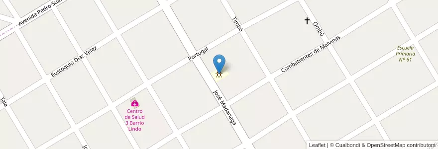 Mapa de ubicacion de Sociedad de fomento Barrio Lindo en Arjantin, Buenos Aires, Partido De Almirante Brown, Malvinas Argentinas.