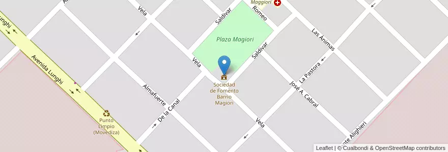 Mapa de ubicacion de Sociedad de Fomento Barrio Magiori en Argentina, Provincia Di Buenos Aires, Partido De Tandil, Tandil.
