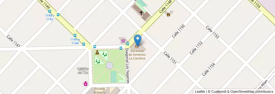 Mapa de ubicacion de Sociedad de fomento La Carolina en Argentina, Buenos Aires, Partido De Florencio Varela, Ingeniero Juan Allan.