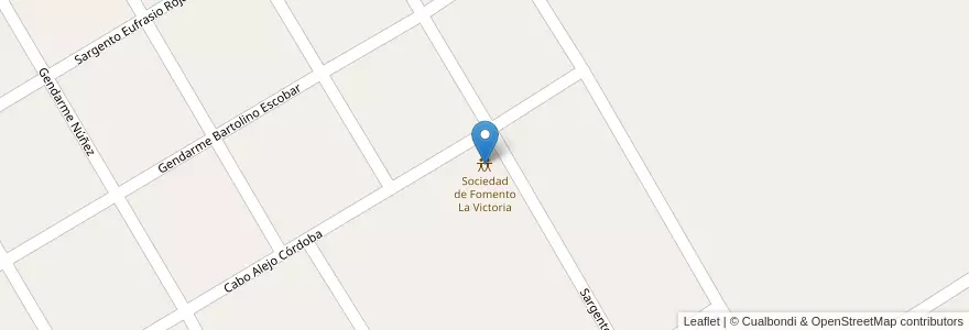Mapa de ubicacion de Sociedad de Fomento La Victoria en アルゼンチン, ブエノスアイレス州, Ministro Rivadavia.