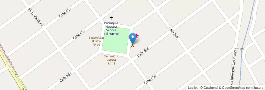 Mapa de ubicacion de Sociedad de Fomento Los Eucaliptus en アルゼンチン, ブエノスアイレス州, Partido De Quilmes, San Francisco Solano.