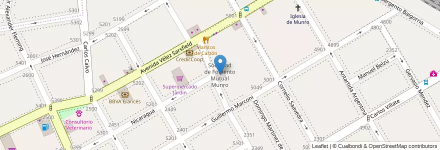 Mapa de ubicacion de Sociedad de Fomento Mutual Munro en Arjantin, Buenos Aires, Partido De Vicente López, Vicente López.