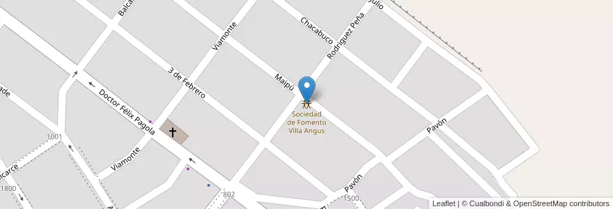 Mapa de ubicacion de Sociedad de Fomento Villa Angus en 阿根廷, 布宜诺斯艾利斯省, Partido De Zárate.