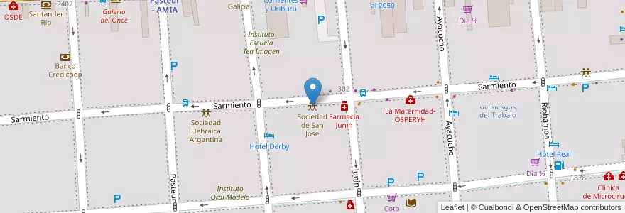 Mapa de ubicacion de Sociedad de San Jose, Balvanera en آرژانتین, Ciudad Autónoma De Buenos Aires, Comuna 3, Buenos Aires.