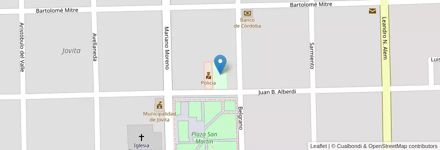 Mapa de ubicacion de Sociedad Española en Argentina, Córdoba, Departamento General Roca, Pedanía Italó, Municipio De Jovita, Jovita.