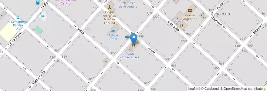 Mapa de ubicacion de Sociedad Italiana en Аргентина, Буэнос-Айрес, Partido De Ayacucho, Ayacucho.