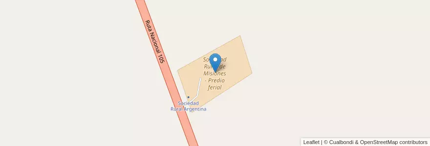 Mapa de ubicacion de Sociedad Rural de Misiones - Predio ferial en الأرجنتين, Misiones, Departamento Capital, Municipio De Fachinal.