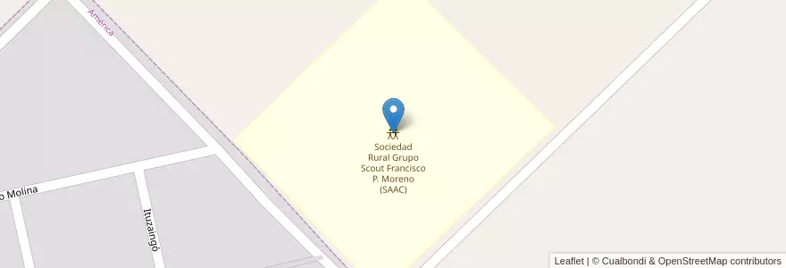 Mapa de ubicacion de Sociedad Rural Grupo Scout Francisco P. Moreno (SAAC) en 아르헨티나, 부에노스아이레스주, Partido De Rivadavia.