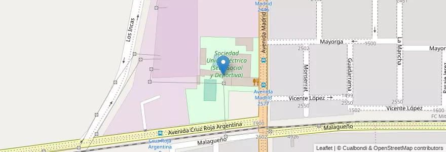 Mapa de ubicacion de Sociedad Unión Eléctrica (Sede Social y Deportiva) en 阿根廷, Córdoba, Departamento Capital, Pedanía Capital, Córdoba, Municipio De Córdoba.