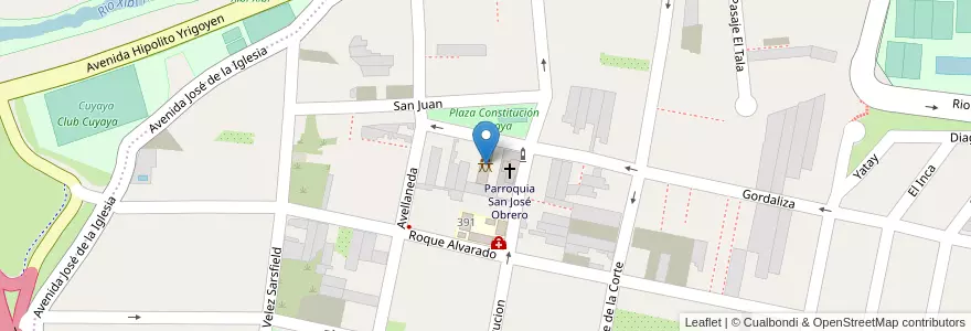 Mapa de ubicacion de Sociedad Vecinal del Barrio Cuyaya en Argentine, Jujuy, Departamento Doctor Manuel Belgrano, Municipio De San Salvador De Jujuy.
