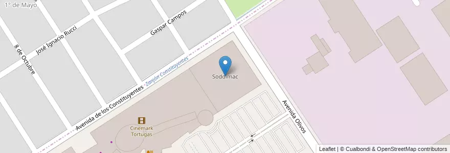 Mapa de ubicacion de Soddimac en Arjantin, Buenos Aires, Partido De Malvinas Argentinas, El Triángulo.