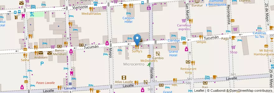Mapa de ubicacion de Soffly's, San Nicolas en Аргентина, Буэнос-Айрес, Comuna 1, Буэнос-Айрес.