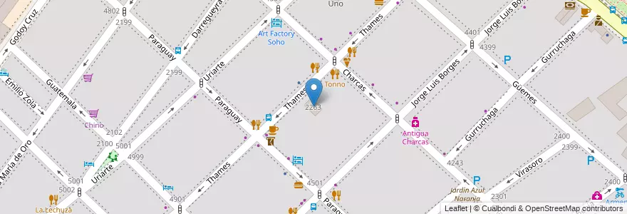 Mapa de ubicacion de Soho Square Tower, Palermo en 아르헨티나, Ciudad Autónoma De Buenos Aires, 부에노스아이레스, Comuna 14.