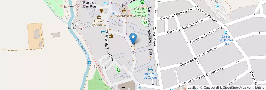 Mapa de ubicacion de SÖKO Club en Espanha, Catalunha, Barcelona, Vallès Oriental, Caldes De Montbui.