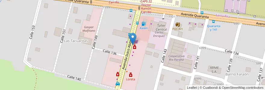 Mapa de ubicacion de Sol en アルゼンチン, ミシオネス州, Departamento Capital, Municipio De Posadas, Posadas.