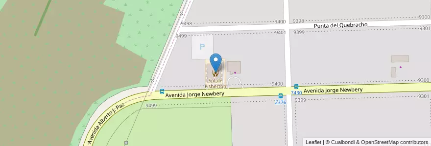 Mapa de ubicacion de Sol de Fisherton en Arjantin, Santa Fe, Departamento Rosario, Municipio De Rosario.