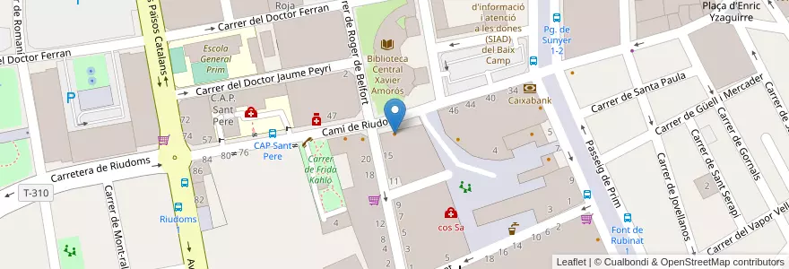 Mapa de ubicacion de Sol Kebab en إسبانيا, كتالونيا, Tarragona, Baix Camp, Reus.