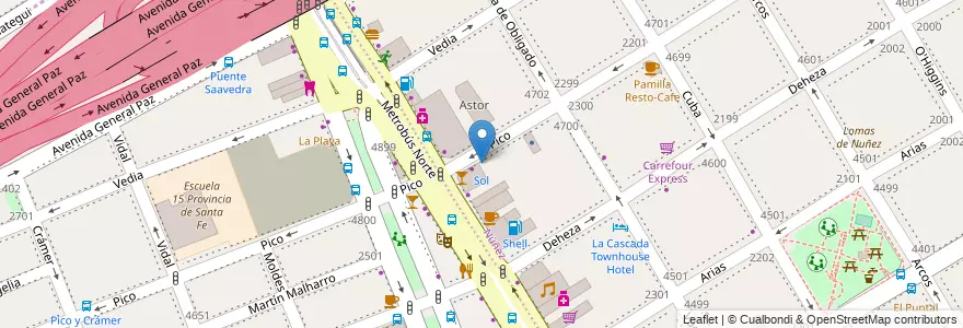 Mapa de ubicacion de Sol, Nuñez en Argentinië, Ciudad Autónoma De Buenos Aires, Buenos Aires, Comuna 13, Vicente López.