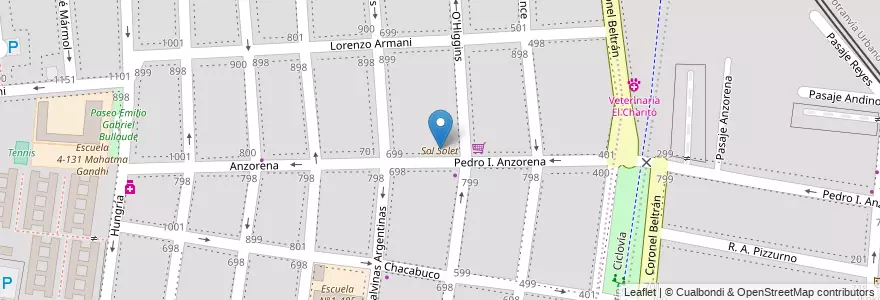 Mapa de ubicacion de Sol Solet en Arjantin, Şili, Mendoza, Godoy Cruz, Departamento Godoy Cruz, Distrito Ciudad De Godoy Cruz.