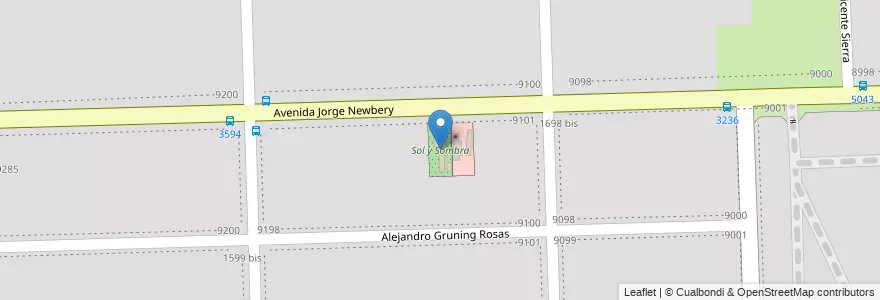 Mapa de ubicacion de Sol y Sombra en Arjantin, Santa Fe, Departamento Rosario, Municipio De Rosario, Rosario.