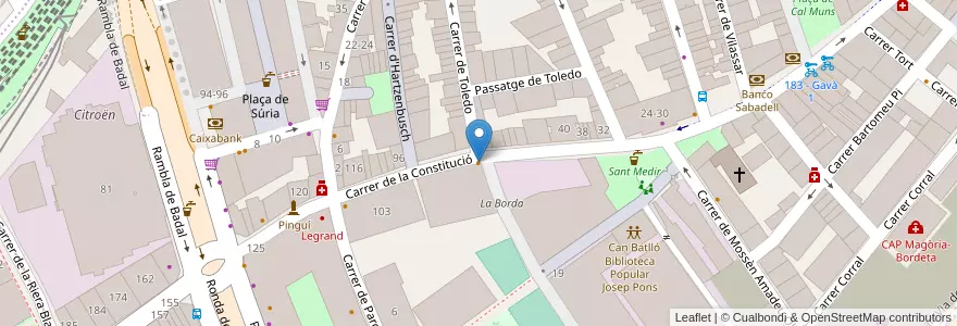 Mapa de ubicacion de Solbar "Tapa & Tapa" en İspanya, Catalunya, Barcelona, Barcelonès, Barcelona.