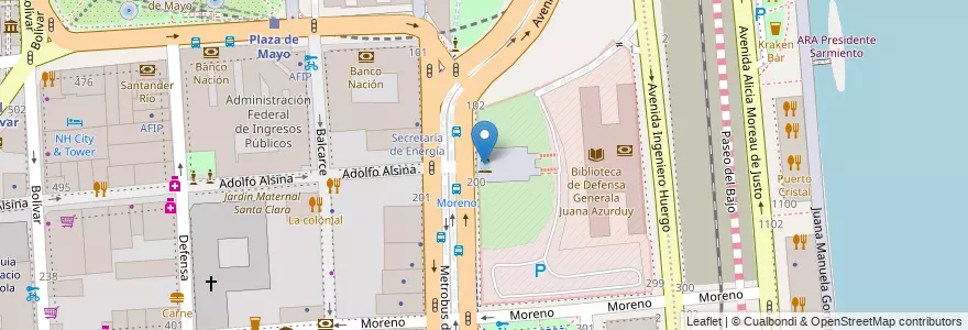 Mapa de ubicacion de Soldado caído en Malvinas, Montserrat en Argentinien, Ciudad Autónoma De Buenos Aires, Comuna 1, Buenos Aires.