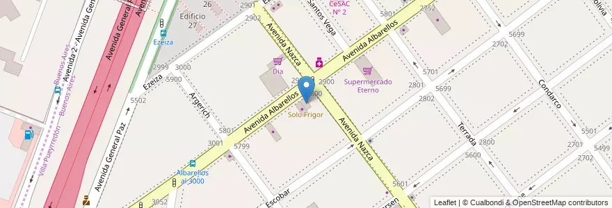 Mapa de ubicacion de Solo Frigor, Villa Pueyrredon en Arjantin, Ciudad Autónoma De Buenos Aires, Comuna 12, Buenos Aires.