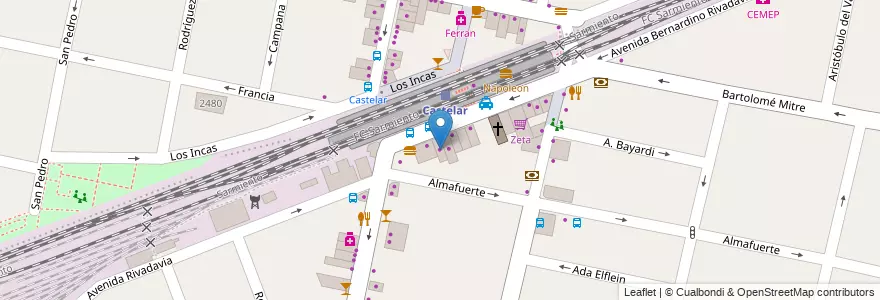 Mapa de ubicacion de Solo Ternera en Arjantin, Buenos Aires, Partido De Morón, Castelar.