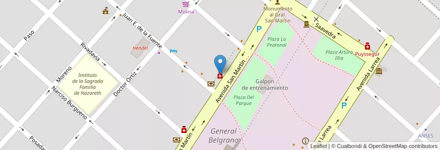 Mapa de ubicacion de Soloeta en アルゼンチン, ブエノスアイレス州, Partido De General Belgrano, General Belgrano.